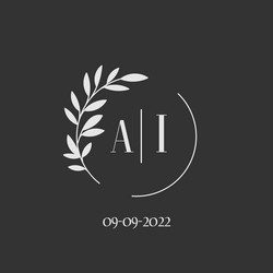 Letter ai wedding monogram logo design Royalty Free Vector