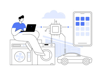iot development abstract concept vector image