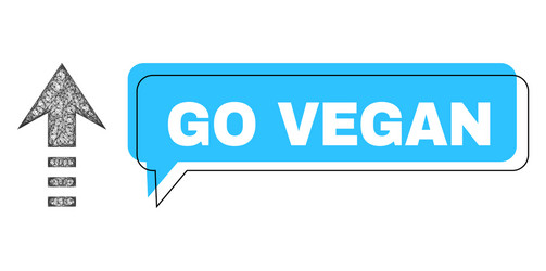 Misplaced go vegan message frame and hatched send vector