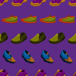 shoes flat color background seamless pattern vector image