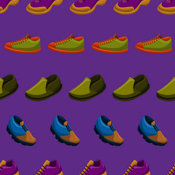 Shoes flat color background seamless pattern vector