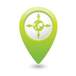 Arrowsandglobe green map pointer vector