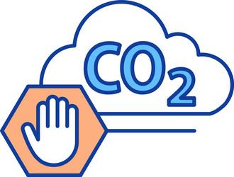 Carbon emissions reduction rgb color icon vector