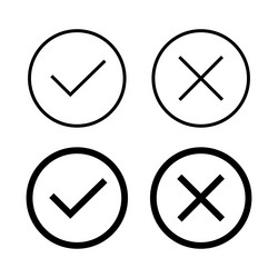 check mark and cross icon yes or no sign isolated vector