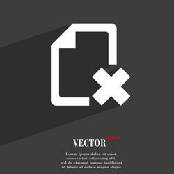delete file document icon symbol flat modern web vector image