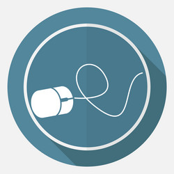 icon computer mouse on white circle with a long vector