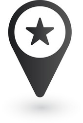 location pin with star map label or pointer vector