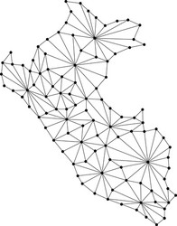 peru map of polygonal mosaic lines network rays vector image