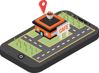 red pointer on smartphone map gps navigation vector image