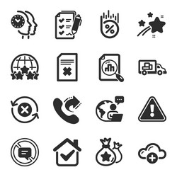 Set technology icons such as loan percent vector