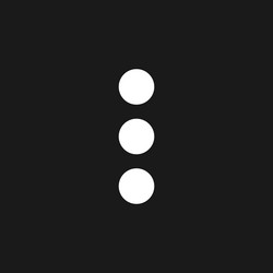 three vertical dots menu dark mode glyph ui icon vector