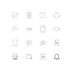 web applications linear thin icons set outlined vector image
