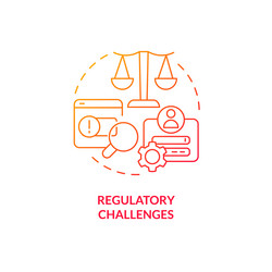 2d gradient regulatory challenges icon concept vector