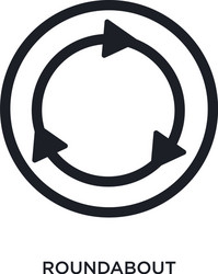 black roundabout isolated icon simple element vector image