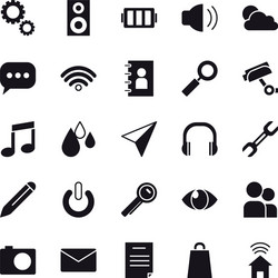 music symbol and smartphone app buttons icon set vector image