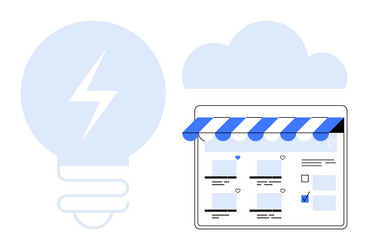 online storefront against cloud networking vector image