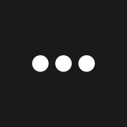 Three horizontal dots menu dark mode glyph ui icon vector