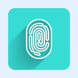 White line fingerprint icon isolated with long vector