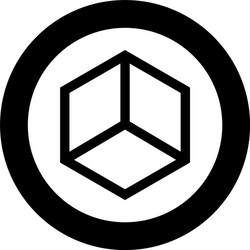 abstract cube shape hexagon box icon in circle vector image
