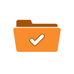 Accept check folder good ready valid verify icon vector