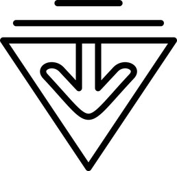arrow triangle down linear style icon design vector image