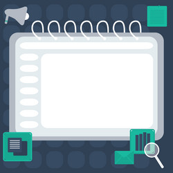 blank opened spiral notebook with a calculator vector image