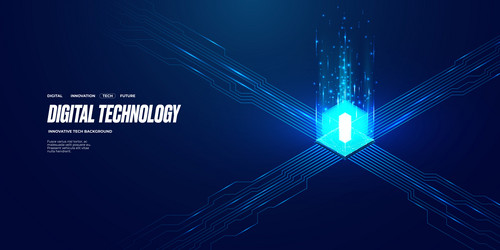 cpu semiconductor with circuit elements vector image