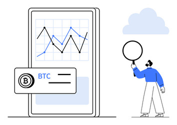 cryptocurrency analytics with bitcoin data vector image