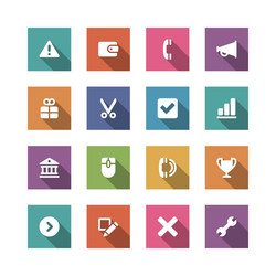 flat icons set for design web sites and mobile vector image