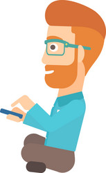 man using mobile phone vector image