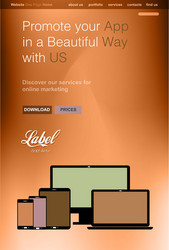 one page clear modern website template for an app vector image