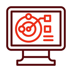 planetary system data thick line two color icons vector image