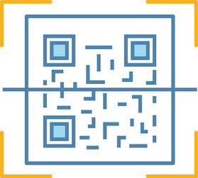 Qr code scanner color icon vector