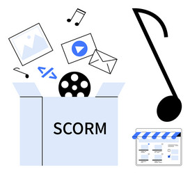 scorm package with multimedia elements including vector image