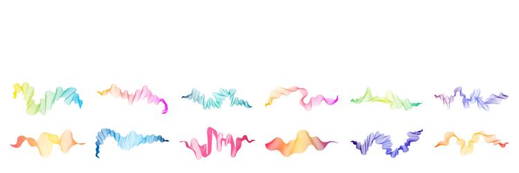 set of abstract backdrops with multicolor waves vector image