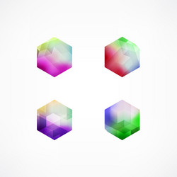 set of blur bokeh multicolor shapes trendy vector image