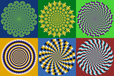 set of circular patterns with stripes and shapes vector image