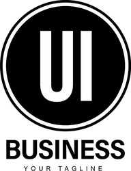 ui initial a logo design with abstract style vector image