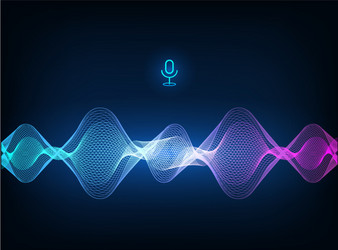 Voice assistant concept sound wave vector