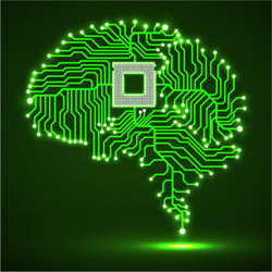 abstract technological glowing brain cpu vector