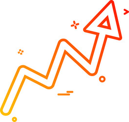 arrow graph progress up icon design vector image