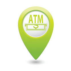 ATM Pointer Green Map Icon vector image