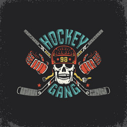 Hockey Skull Logo - Retro Vintage Vector Image