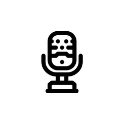 microphone icon computer component outline vector image