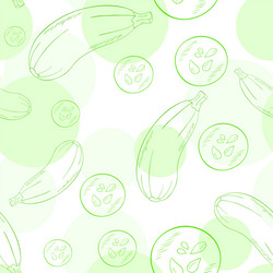 Seamless pattern with zucchini and its slice vector