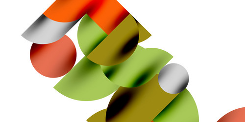 shadow effect shiny circles and round triangles vector image