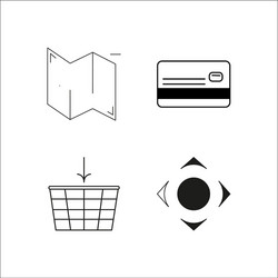 web simple linear icon setsimple outline icons vector image