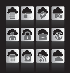 buttons cloud computers and communications vector image