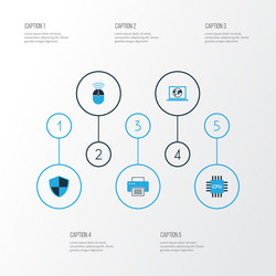 computer colorful icons set collection of control vector image