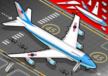 Isometric air force one in front view vector